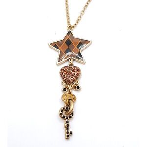 Pilgrim Gold Necklace Star Heart Key Swarovski Crystal